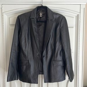 Gorgeous black leather blazer! EUC